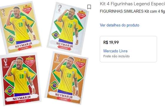 Figurinha rara de Neymar que custava R$ 9.000 é encontrada a R$ 4,99